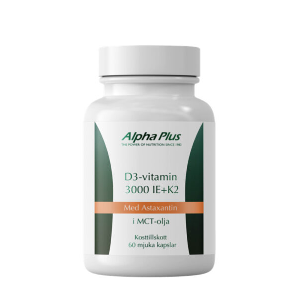 D3 3000 IE + K2 med astaxantin