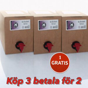 Kolloidalt silver 10ppm 5 liter bib 3st för 2!